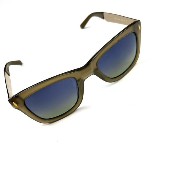 Tory Burch Gradient Taupe Gold Polarized Wayfarer Sunglasses with Case - Picture 2 of 11